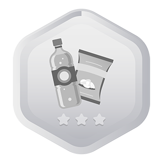 Bottled drink and bag of chips.