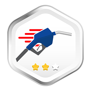 Gas pump nozzle moving forward.