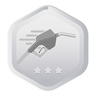 Gas pump nozzle moving forward.