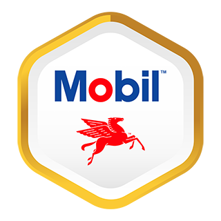 Mobil logo and Pegasus logo.